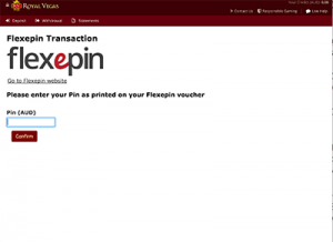 Flexepin deposits at Royal Vegas online casino